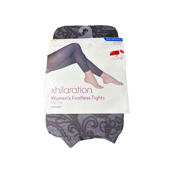 Y2K 2008 Xhilaration Footless Tights – Ebony Black, Medium/Tall– NIP, Deadstock - Picture 1 of 3